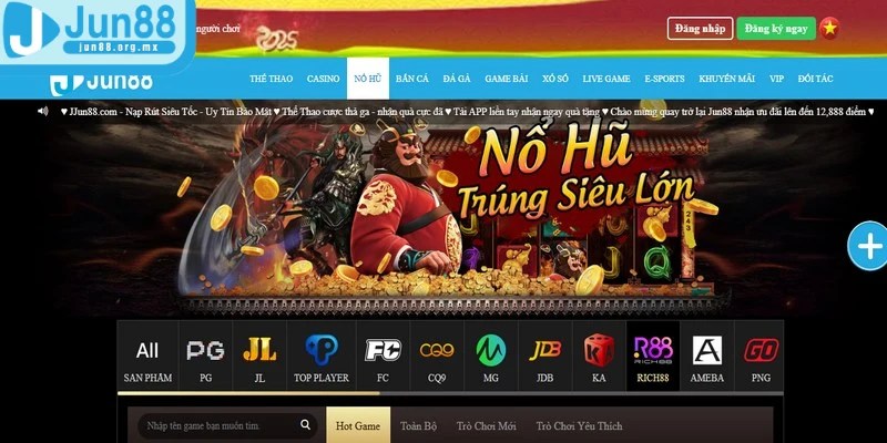 Nổ Hũ JUN88 thu hút game thủ bởi cách chơi đơn giản và cơ hội thắng hấp dẫn